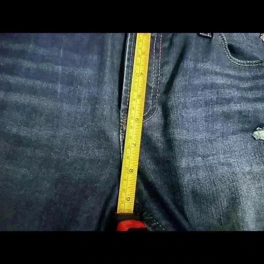 Kensie Jeans Distressed Mid-Rise Knockout  Skinny Ankle Jeans Blue Women 12/32 - Picture 5 of 5